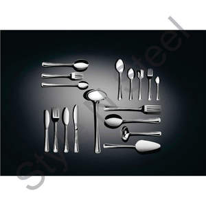 Juego de Cubiertos de acero inoxidable de 17 piezas Ambassador Design Color plateado Incluye cuchara de cena Tenedor Cuchillo Cuchara de bebé para servir - Product Image 1