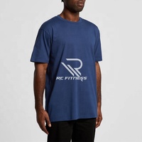 T-shirt à manches courtes surdimensionné en jersey 100% coton pour homme, imprimé sur mesure, 200g, haute qualité, séchage rapide, respirant, RC FITNESS WEAR