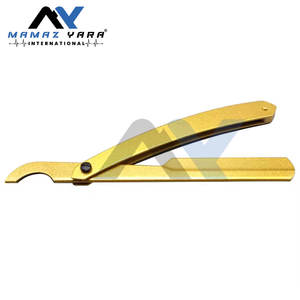 Couteau pliant à lame droite en acier inoxydable plaqué or, rasoir de barbier, support de rasoir avec lame turque pour barbiers - Product Image 2