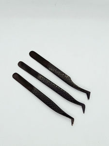 Pinces à cils en acier inoxydable noir haute performance, étiquette privée personnalisée, 45 75 90 degrés, nano-grip, pinces à cils à impression de drapeau - Product Image 6