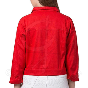 Vestes en jean recadrée de meilleur style pour femmes de couleur personnalisée Veste courte cintrée pour femmes - Product Image 6