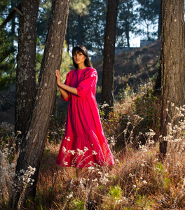 เดรสแขนบอลลูนคอสูงสำหรับผู้หญิงเดรสผ้าลินินแบบลำลองทรงหลวมเข้ารูปสองชั้นสำหรับ3/4 - Product Image 2