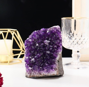Natural Amethyst <b>Crystal</b> <b>Cluster</b> Raw Stone Home Decoration Collection Purple Mineral Rock Specimen - Product Image 6