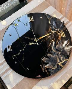 UNIQUE Epoxy Resin Wall <b>Clock</b> Epoxy Resin Living Room best qulatiye Furniture Home Decor Wall <b>Clock</b> Customized best - Product Image 3