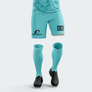 Servicio OEM, Conjunto de Camiseta y Pantalones Cortos de Fútbol Transpirables y Cómodos, 100% Poliéster, Impresión de Nombre del Jugador, Nombre del Equipo Personalizado, Antibacteriano - Product Image 5