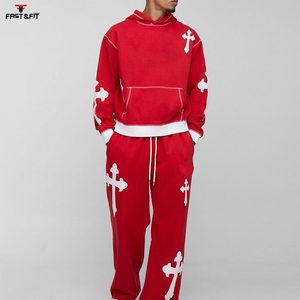 Chándal para Hombre de Corte Regular, 100% Algodón, Transpirable, Ecológico, Antiolor, con Impresión de Logotipo Personalizado, Color de Contraste, Sólido - Product Image 1