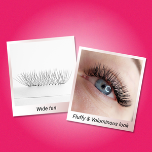 CharmLash Private Label Lash Fournitures de cils Ventilateurs préfabriqués au laser à longue tige Emballage de sacs à cils symétriques Super étroits thermocollés doux - Product Image 1