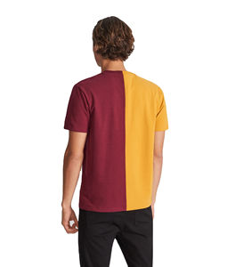 Venta al por mayor nuevo diseño de los hombres de algodón suave Slim Fit dos tonos de dos colores camiseta de tela suave cómodo lavado hombres camisetas OEM - Product Image 3