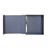 Caja de carpeta de archivos A4 de cuero Pu profesional personalizada de alta calidad Caja de carpeta de cartera de arte A4 de 3 anillos
