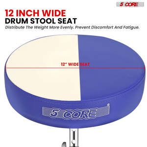 5 Core Drum Throne 3 Thick Padded Memory Foam Comfortable Drummer <b>Stool</b> 200Lb Capacity Adjustable - Product Image 6