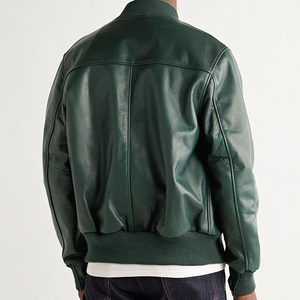Chaqueta de Motociclista de Cuero Genuino para Hombre con Cuello Alto y Cierre de Cremallera con Logotipo Frontal, Diseño Elegante - Product Image 2