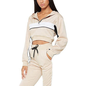Ensemble de survêtement de sport pour femme de luxe 2026, 2 pièces, haut court et pantalon de jogging avec ensembles de sweats à capuche courts - Product Image 5