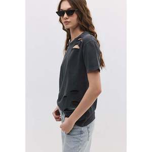 Camiseta Casual Desgarrada y Cortada, 100% Algodón, Cuello Redondo, Corte Regular, Manga Larga - Product Image 5