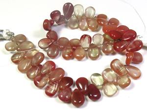 Venta al por mayor Lote 8-11mm Rojo Andesine Cuarzo Cristal Gemas Suave Pulido 8 Strand Natural Piedras preciosas sueltas Labradorita en forma de pera - Product Image 6