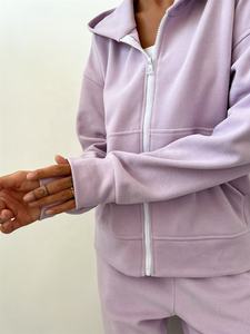 Traje de manga holgada de gran tamaño de longitud Regular 100 algodón Anti-Shrink Full Zip up Casual invierno sudaderas con capucha sudadera Unisex - Product Image 3