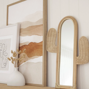 New Arrival Cactus <b>Rattan</b> <b>Mirror</b> Moroccan Vibe Eye-catching Hanging Wall <b>Mirror</b> Home Decoration From Vietnam - Product Image 3