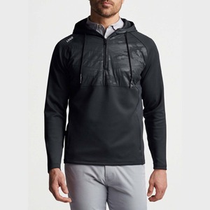Personalizado de peso pesado 500gsm de algodón de gran tamaño en blanco sudaderas con capucha de los hombres apenado Dtg impresión cuarto cremallera pulóver Sudadera con capucha para los hombres - Product Image 1