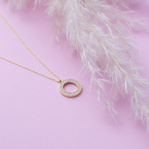 Rond Creux Conception Cubique Zircon Dainty Charme Collier Pendentif En Gros Turc 925 Bijoux En Argent Sterling - Product Image 3