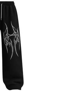 Custom Black Tribal Print Baggy Sweatpants <b>Women</b> Streetwear Wide Leg <b>Jogger</b> Pants Oversized Hip Hop Casual <b>Fleece</b> Trousers - Product Image 4