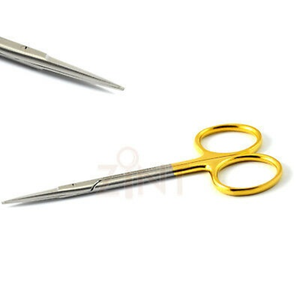Tijeras de IRIS de titanio curvas/Rectas 105mm tijeras quirúrgicas oftálmicas instrumento de entrenamiento - Product Image 5