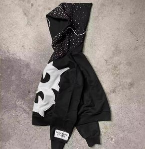 Parche desgastado personalizado bordado Vintage apliques 500gsm Sudadera con capucha recortada piedra ácido lavado Sudadera con capucha hombres - Product Image 3