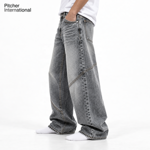 Wholesale mens <b>cargo</b> jeans Custom mens <b>cargo</b> jeans <b>Cargo</b> jeans Utility Style Denim Low MOQ Collection - Product Image 3