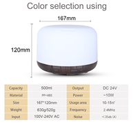 Diffuseur d'huiles essentielles pour la maison de 500 ml avec éclairage LED moderne et humidificateur d'air