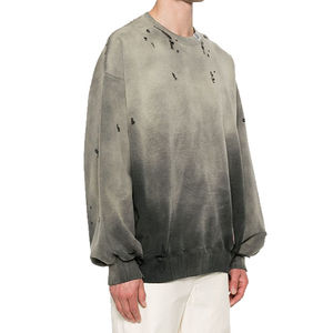 Sweat-shirt en coton pour homme 2026, lavage à l'acide, logo personnalisé, design haut de gamme, services OEM, col rond, pour l'hiver, sweat-shirt 100% coton molletonné - Product Image 5