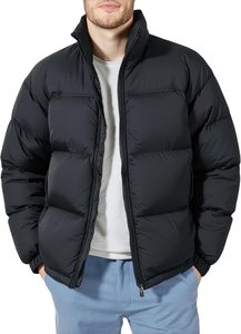 Veste matelassée en toile pour homme avec logo personnalisé en gros, manteau d'hiver chaud, col montant, fermeture éclair, imperméable, écologique, rembourrée - Product Image 5