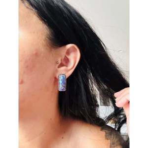 Augustine Largo Dangle Earrings Purple Mohave Turquoise & Sterling <b>Silver</b> Geometric <b>Studs</b> Largo Larghetto Collection - Product Image 2