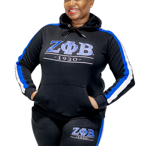 Zeta phi Beta sorority 1920ของผู้หญิงชุดวอร์มผ้าฟลีซสีขาวมีตัวอักษรกรีกชุดวอร์มปักลาย - Product Image 2