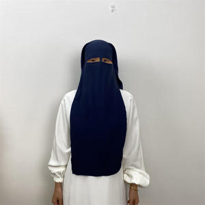 Niqab musulman de haute qualité, décontracté, grande taille, respirant, voile facial en nida à une couche, couvre-visage modeste, vêtements islamiques pour femmes pour la prière - Product Image 3