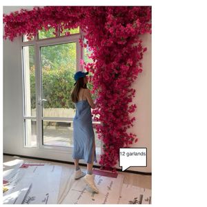 Customized Wedding Decor 3D Roll up Cloth Flower <b>Walls</b> <b>Panel</b> Backdrop Magnificent Pink Artificial Flower Garlands at Bulk Prices - Product Image 3