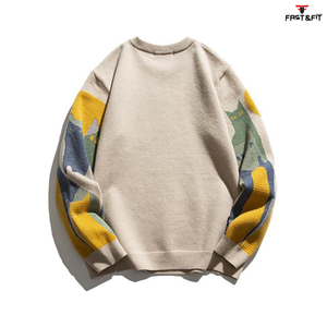 Pull en cachemire et laine à col rond imprimé à la mode, logo sur le devant, pour homme, hiver, anti-froissement, séchage rapide - Product Image 2