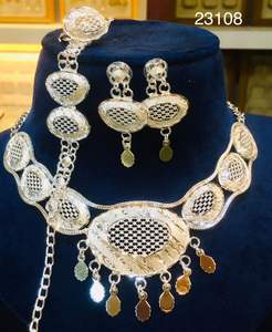 Wholesale Model 23107 <b>Gold</b> Plated Traditional Necklace <b>Set</b> Ethnic Imitation Filigree Pendant Matching Fashion <b>Jewelry</b> <b>Sets</b> - Product Image 2