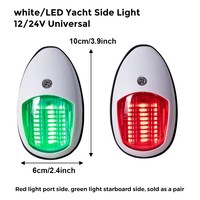 2 pièces Feux de positionnement LED 12V 24V pour bateau, lampe de signalisation marine, accessoires de yacht, feux de camion et remorque rouge et vert