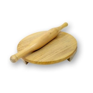 Rouleau à pâtisserie et planche en bois naturel Outils de cuisson Cuisine Rouleau en bois Rouleau à pâtisserie en bois et utilisation à la main - Product Image 1