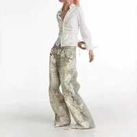 Jeans en denim pour femmes taille haute Coupe droite Respirant Spandex Polyester Pantalons décontractés longueur entière