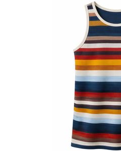 Camiseta sin mangas a rayas multicolor personalizada para hombre, chaleco informal de verano, tela suave, elástica y transpirable, ropa de gimnasio, venta al por mayor personalizada - Product Image 2