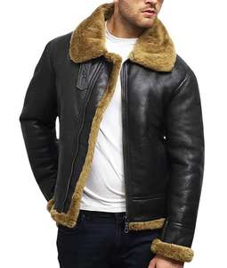 Veste en cuir véritable en peau de mouton enduite unisexe - Bomber personnalisé Aviateur Printemps Imperméable Casual Formelle - Product Image 2