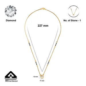 สร้อยคอประดับลูกปัดละเอียดแบบโมเดิร์นสีทอง Radiant Stone Mangalsutra - Product Image 6