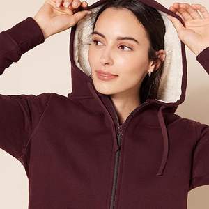 Veste à capuche en molleton de polyester 100% respirant pour femmes toutes saisons automne printemps hiver été solide Logo avant - Product Image 2