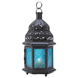 Moroccan Style Metal Hanging <b>Candle</b> <b>Lantern</b> For Home <b>Garden</b> Decoration Handmade Dark Blue Iron Decorative <b>Candle</b> Holder - Product Image 2