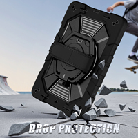 Étui robuste antichute pour tablette iPad 7e, 8e et 9e génération 10,2 pouces, coque de protection blindée avec dragonne rotative et support intégré