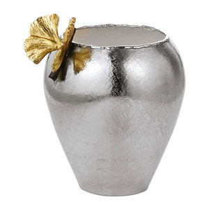 Luxury Style Decorative Sustainable Flower <b>Vases</b> In Shiny Finishing <b>Set</b> Og Two Metal Flower <b>Vases</b> At Bulk Wholesale Price - Product Image 4