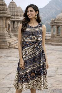 Hermoso Vestido de Algodón Naptol de Verano para Mujer, Perfecto para Vacaciones, Fiestas y Uso Diario, Vestido Estampado de Algodón Naptol Cómodo - Product Image 3