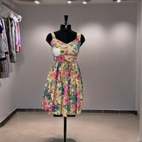 Robe Vintage Rétro Swing pour Femme, Décontractée, pour Soirée, à Motifs Floraux, Sans Manches, Col en V, Taille Naturelle, Style Rockabilly, Lavable, 100% Coton