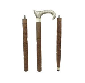 Canne en laiton massif avec embout antidérapant, poignée confortable pour les longues promenades, la randonnée, les voyages, l'usage quotidien - Product Image 1