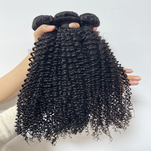 Best Selling Wholesale Cheap Virgin Mink Afro Kinky <strong>Curly</strong> 100% Human Hair <strong>4b</strong> Double Drawn Thick Ends Machine Double Weft Bundles - Product Image 4