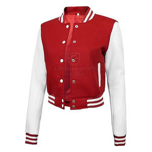 เสื้อครอปท็อปแจ็คเก็ตเลตเตอร์แมนแฟชั่นใหม่สุดฮิต ระบายอากาศได้ดี ผ้าฝ้าย 100% ราคาถูก ดีไซน์ใหม่ เสื้อผ้าผู้หญิง - Product Image 3